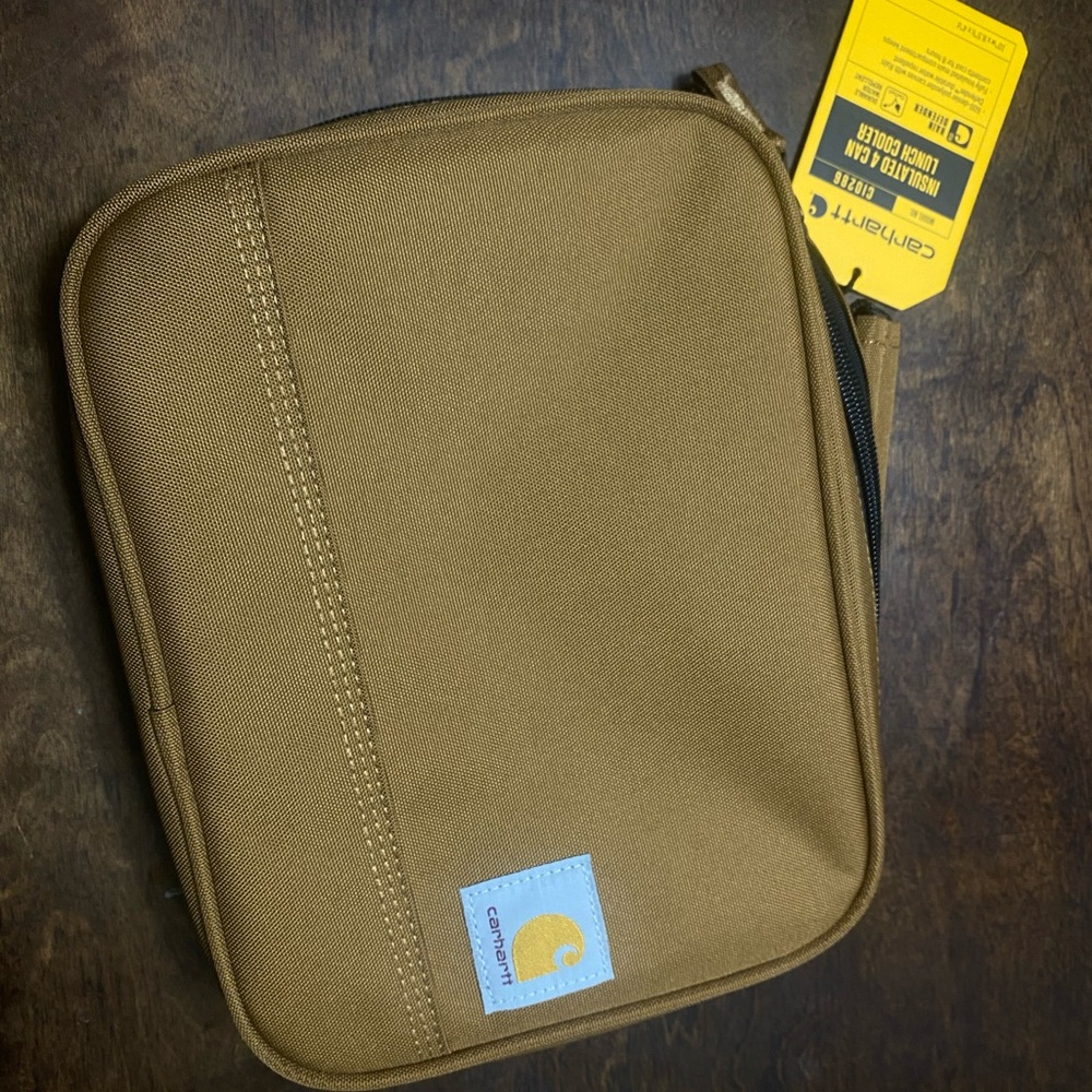 Carhartt CI0286 Unisex Brown Fully Insulated 4-Can Water Repellent Lunch Cooler